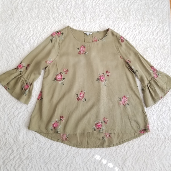 John Mark Green Embroidered Floral Tunic Size Large - Picture 7 of 16
